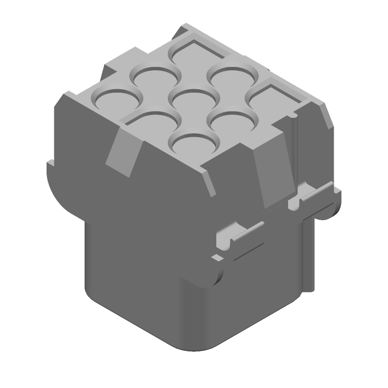 9 Pos 6.35mm Crimp Wire Housing Receptacle, Straight, 600V