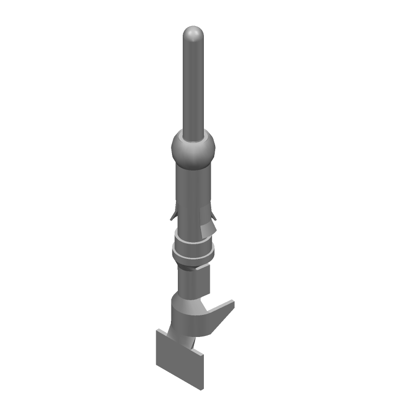 Signal Crimp Connector, Male, 24-20 AWG, 13A, Nickel/Tin