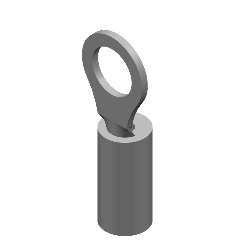 PIDG Ring Terminal, 22-16 AWG, Red Nylon, Crimp, 300V