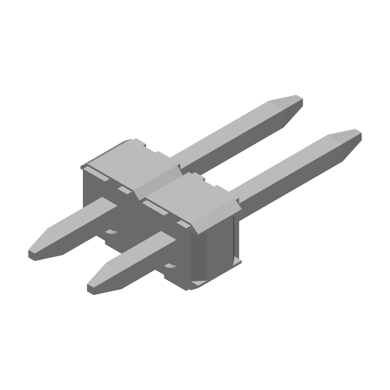 2-Pos 1-Row Header, 2.54mm Pitch, 4A, 250V, Solder, Straight