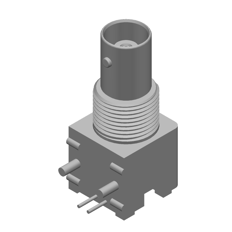 Right Angle BNC PCB Connector, 4GHz, 50R, Male, Tin/Nickel