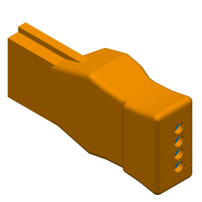 4 Pos Female Rectangular Connector, Gold, 1.27mm Pitch, IDC