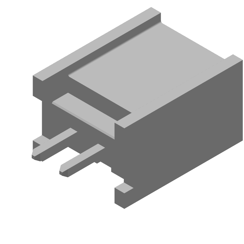 2 Pos Male Header, 1 Row, 2.54mm Pitch, 3A, 350V, Through Hole