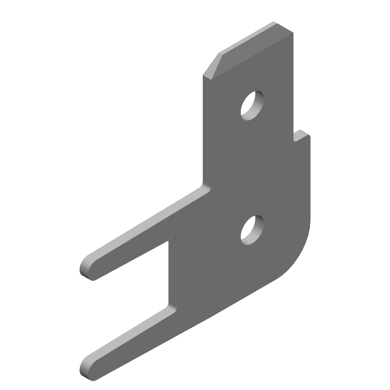 Brass Tin Quick Disconnect Terminal, Male, Right Angle, 13mm