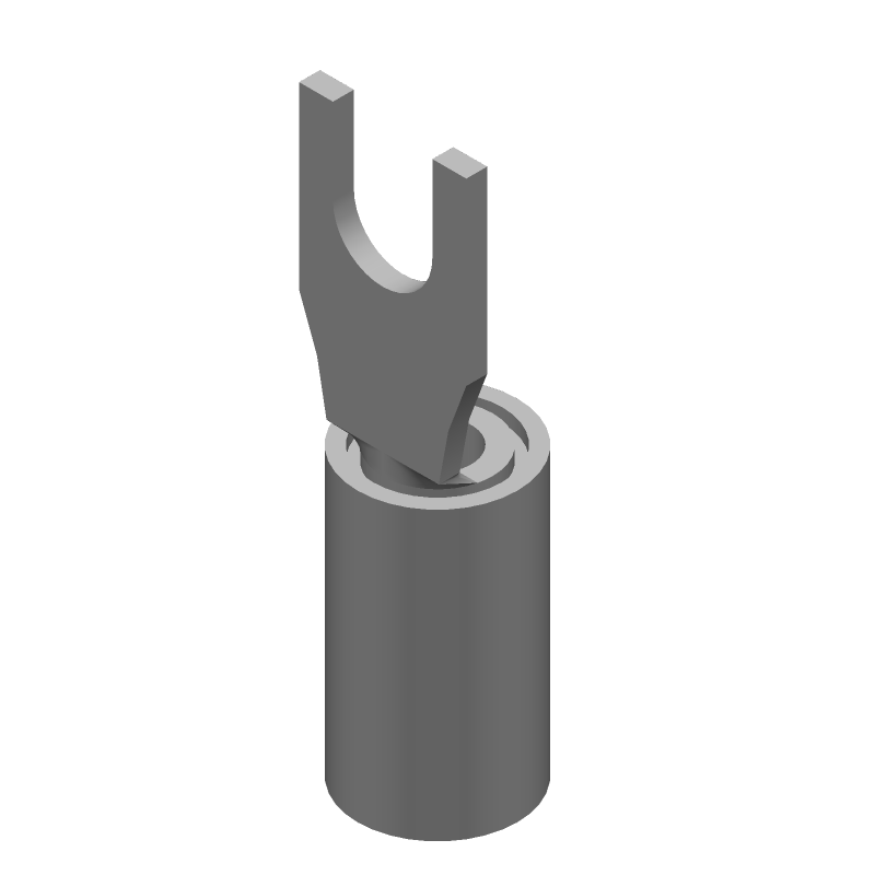 Female Spade Terminal, 14-16AWG, Copper/Tin, Insulated, 300V