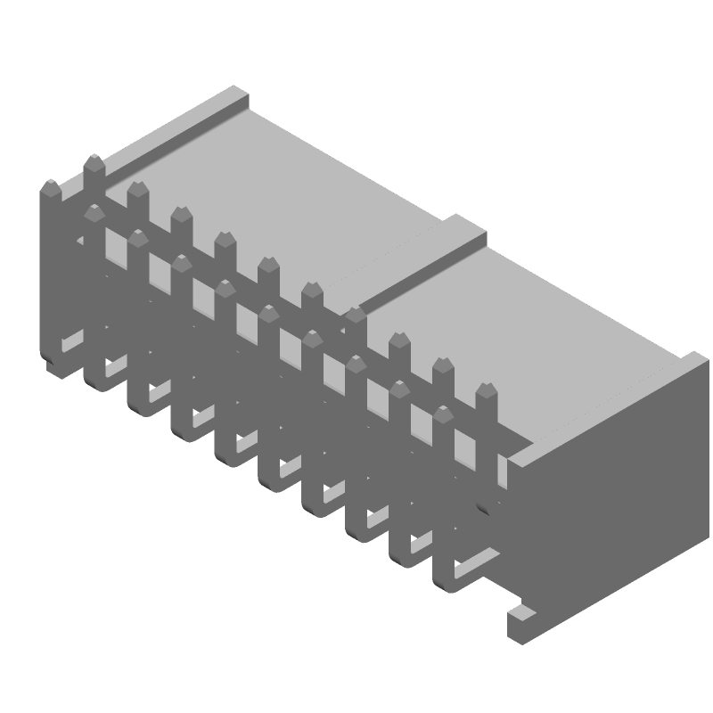 20 Pos 2 Row RA Header, 2.54mm Pitch, Solder, 3A, 350V