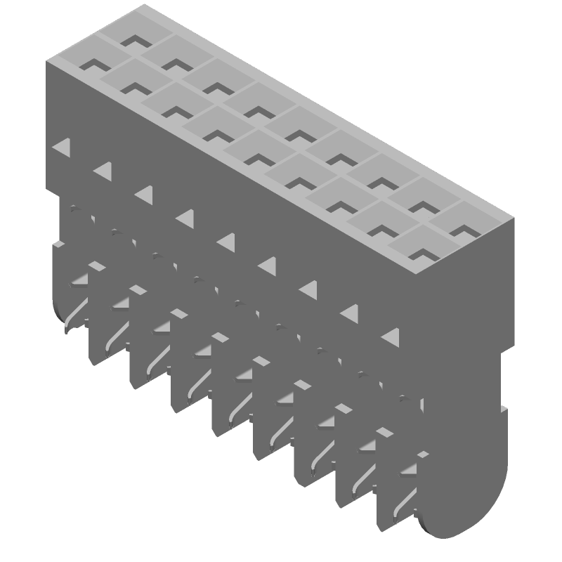 18 Pos 2.54mm IDC Socket Header, Straight, 3A, Black