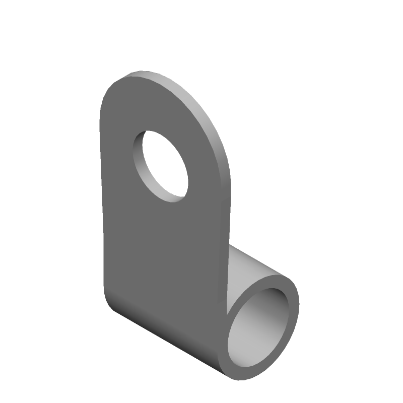 2AWG Copper Ring Terminal, Tin Plated, M8 Stud, Right Angle