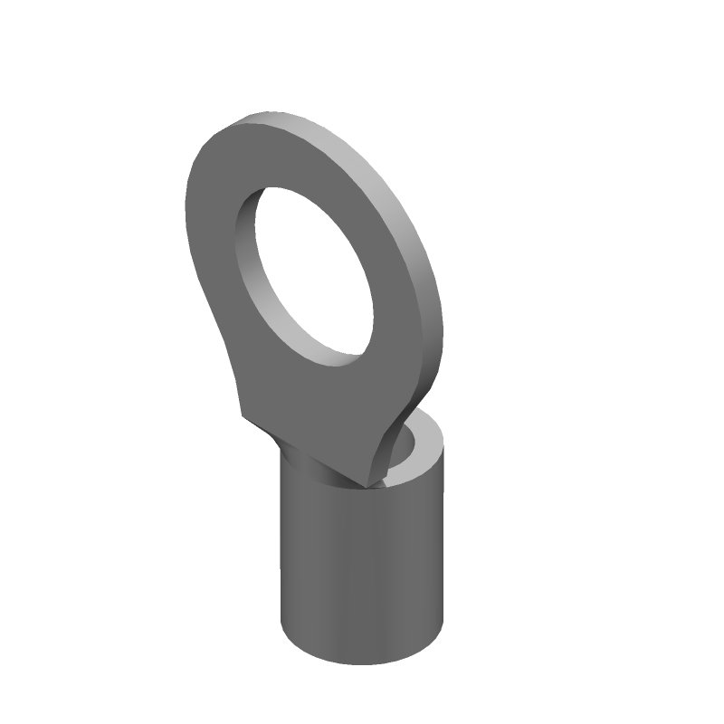 8AWG Copper Nickel Ring Terminal, Non-Insulated, High Temp