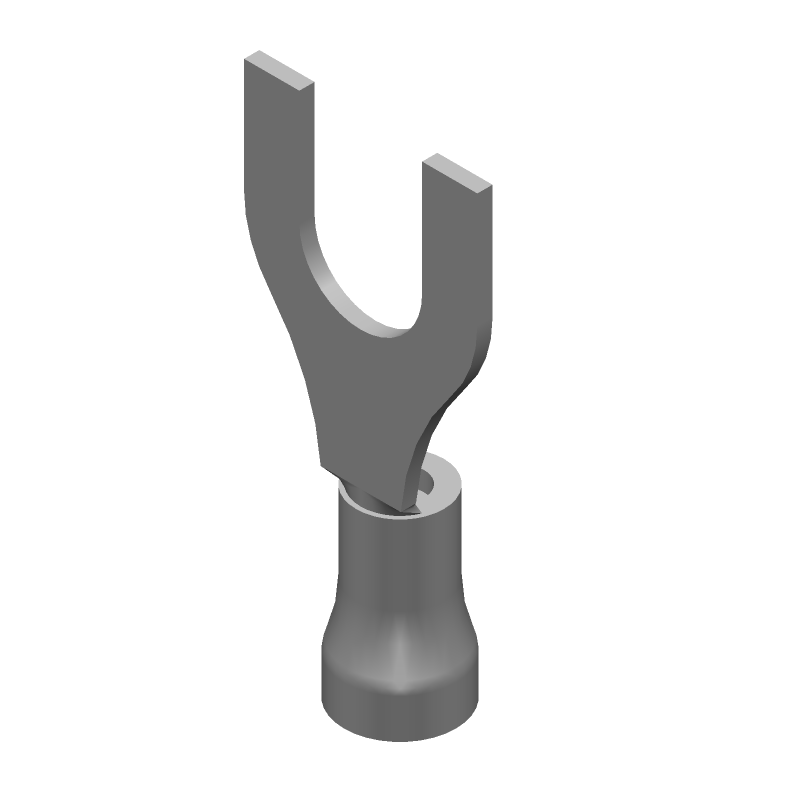 Insulated Spade Terminal, 14-16AWG, Copper/Tin, Blue, 600V