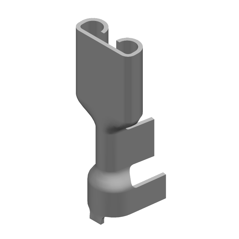 Brass Receptacle Terminal, 10-14AWG, 6.35mm Tab, Tin Plated