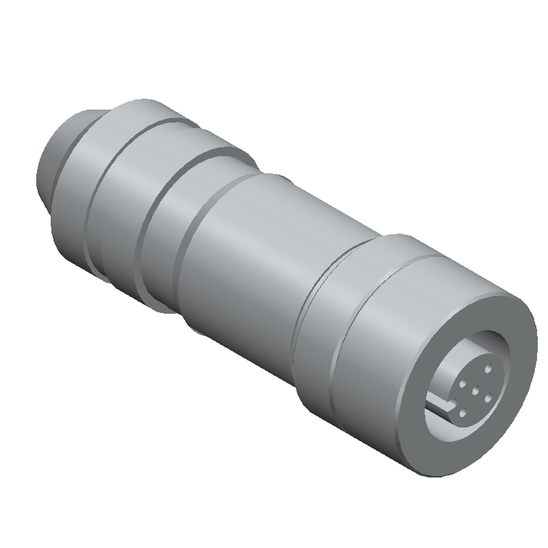 5-Pos Female Circular Connector, 4A, IP67, Screw Terminal