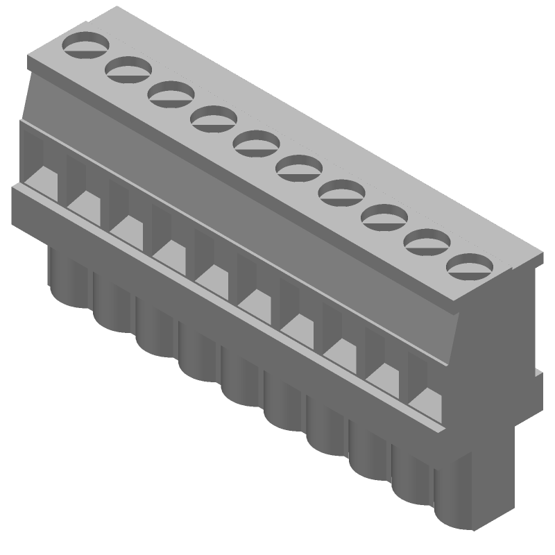 10 Pos 5.08mm Pitch Terminal Block, 15A, 300V, Screw, Cable Mount