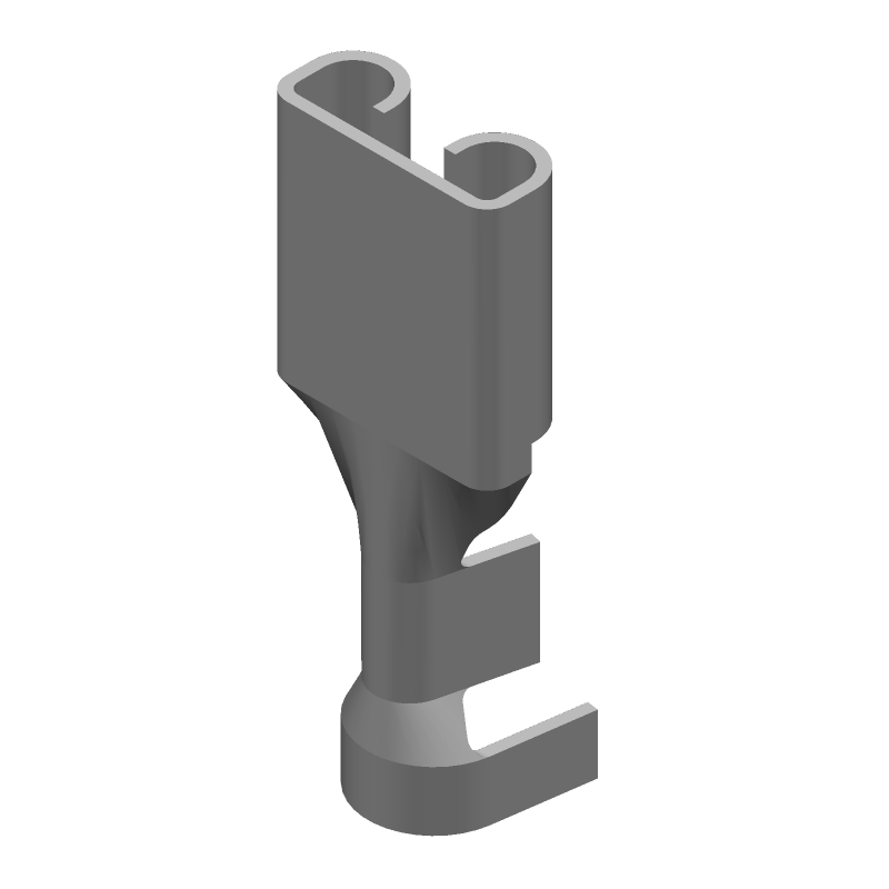 Female Receptacle Terminal, 14-18 AWG, Brass, Tin Plated