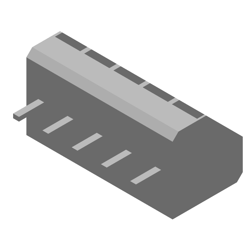 5 Pos 5mm Terminal Block, 10A, 250V, Straight, Thru-Hole, Blue