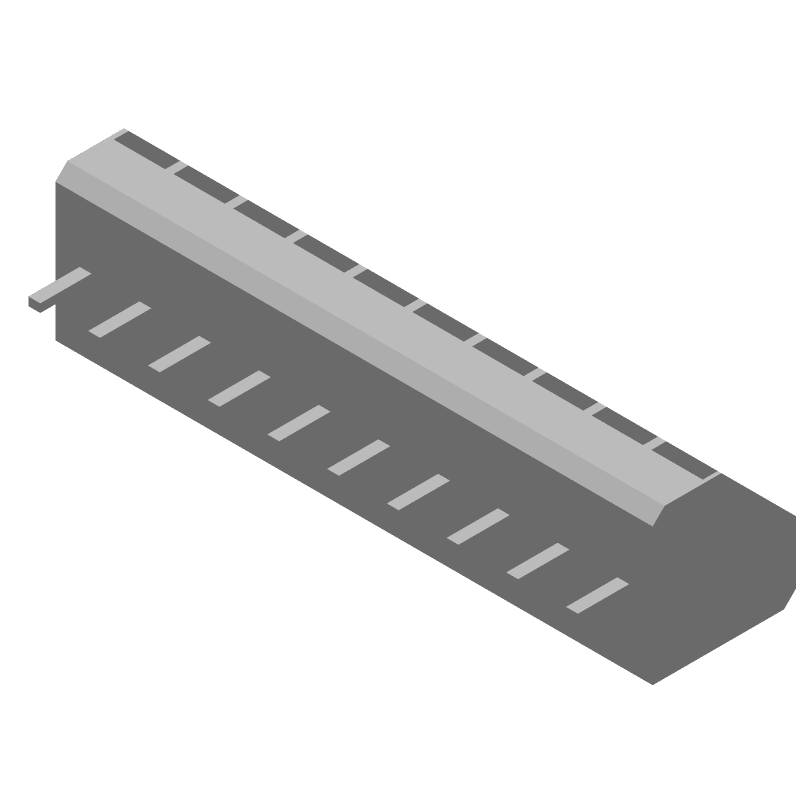 10 Pos 5mm Terminal Block, 10A, 250V, Thru-Hole, Blue