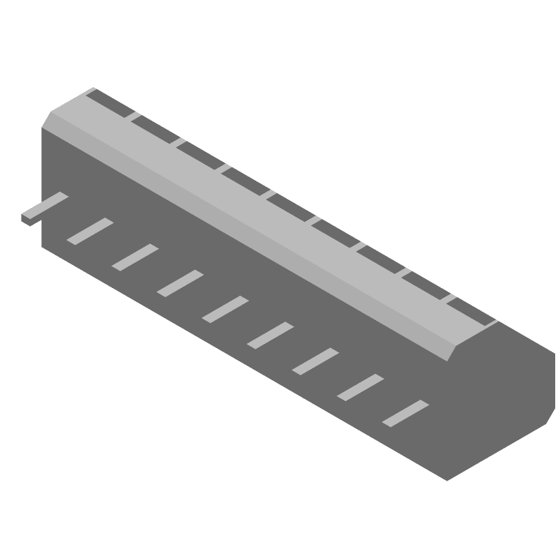 9 Pos 5mm Terminal Block, Wire-to-Board, 10A, 300V, Blue