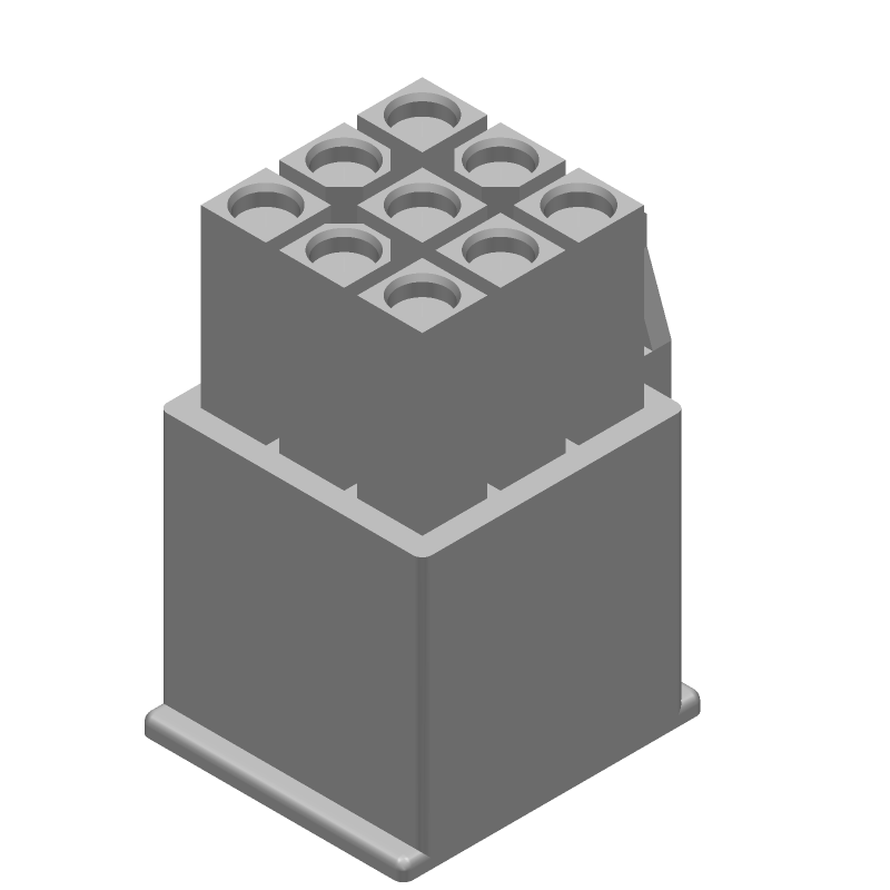 9 Pos Wire-to-Wire Plug Housing, 600V, 9.5A, Crimp