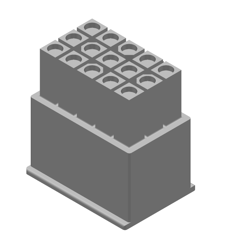 15 Pos Rectangular Connector, Wire-to-Wire, 9.5A, 600V, Male