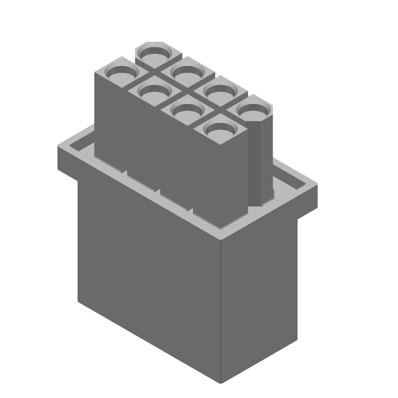 8 Pos Wire-to-Wire Plug Housing, 600V, 9A, UL94 V-0