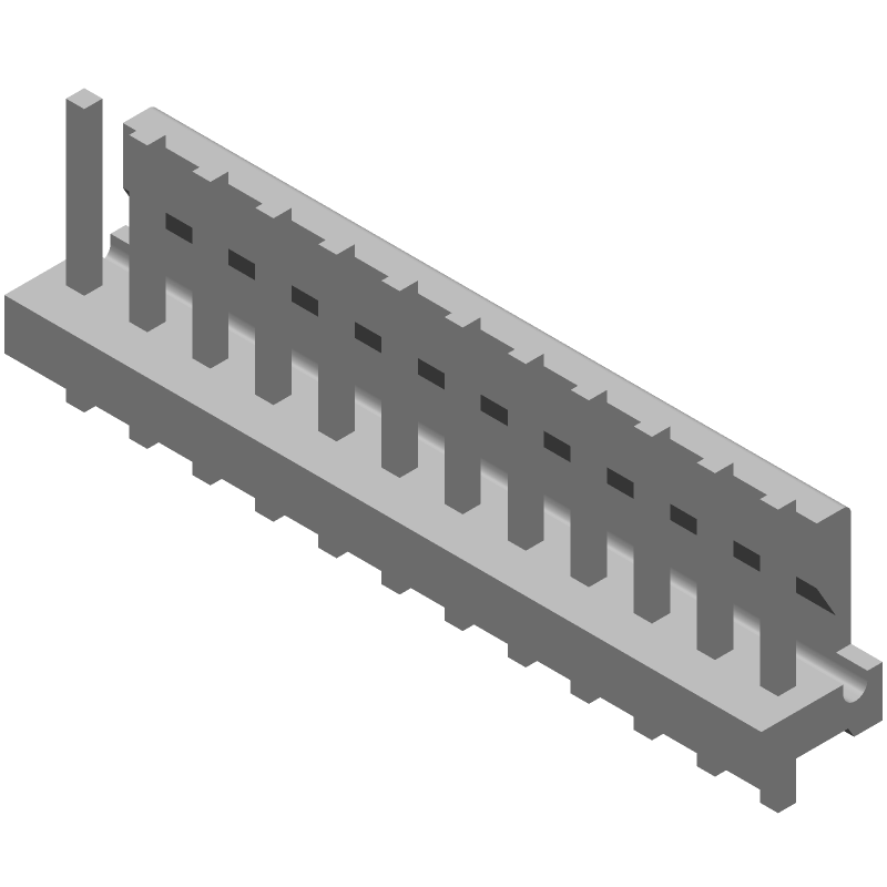 MTA-156 Header, 12 Pos, 7A, 600V, Gold/Tin, TH