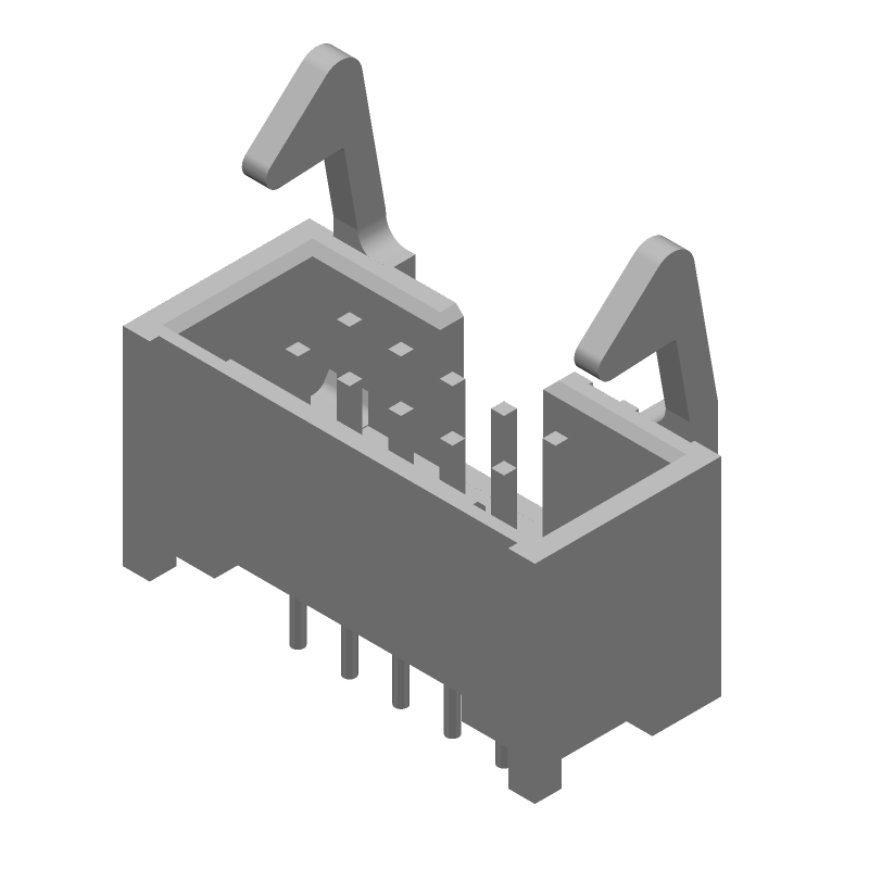 10 Pos 2R 2.54mm Pitch Vert Header, 1A, Gold Plated