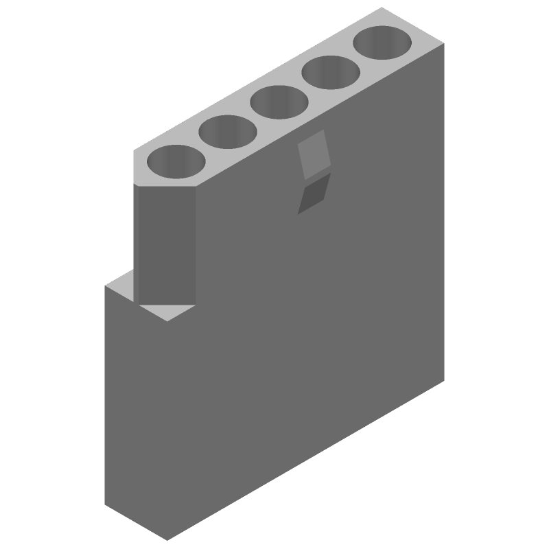 5 Pos Rectangular Connector, Wire-to-Wire, 13A, 250V, Nylon