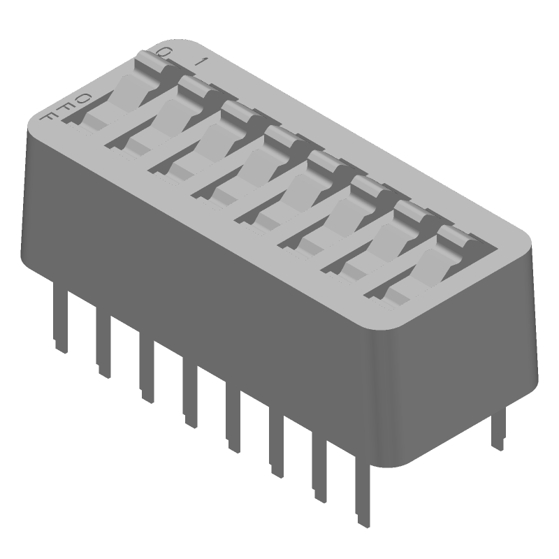 8 Pos Rotary DIP Switch, Sealed, 1A, 24VDC, Through Hole