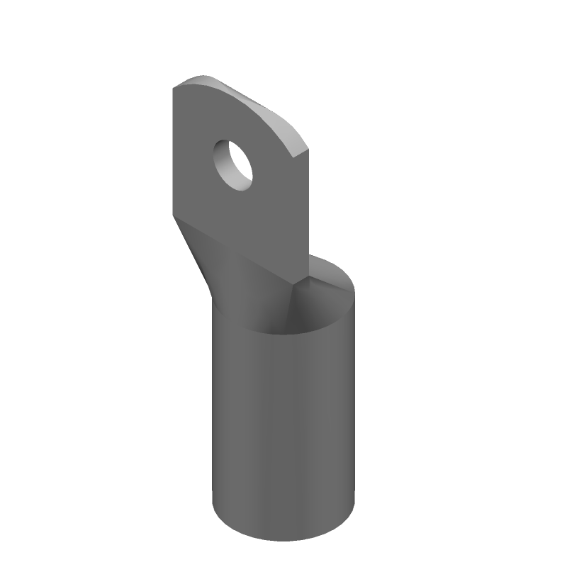 Copper Lug Terminal, 1/0-2AWG, Tin Plated, Non-Insulated, M6