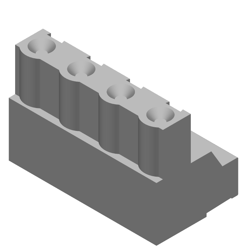4 Pos RA Terminal Block, 15A, 300V, Screw, Green