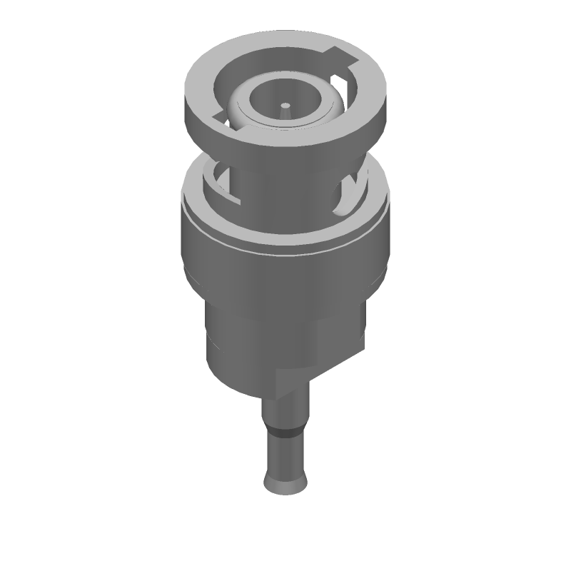 BNC RF Connector, 2.5GHz, 50 Ohm, Crimp, Straight, Cable Mount, Male, Gold