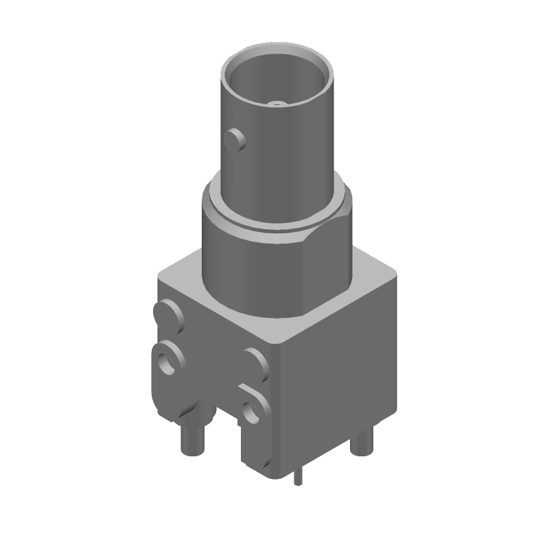 BNC RF Connector, 0-4GHz, 75R, Solder, Female, Straight, Thru-Hole
