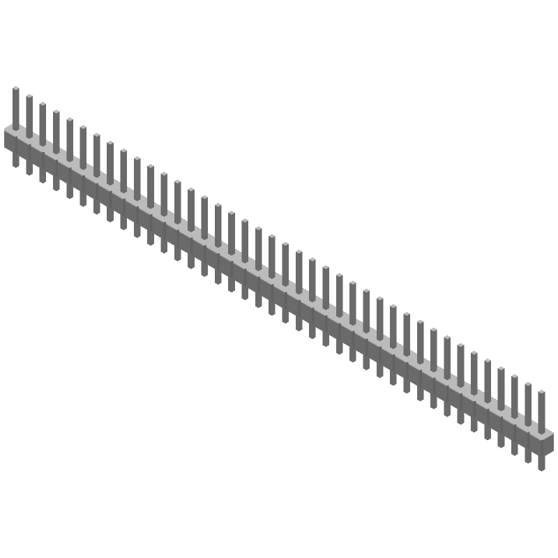40 Pos 2.54mm Gold Header, Vertical Thru-Hole