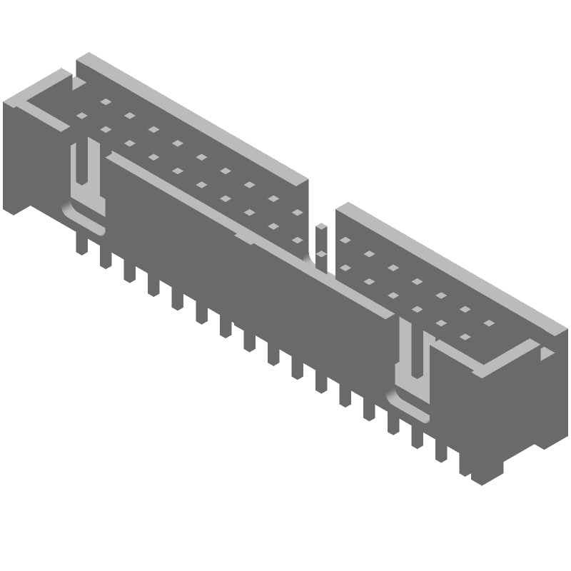 34P 2R 2.54mm Vert Header, 1A, Gold/Pd, UL94 V-0