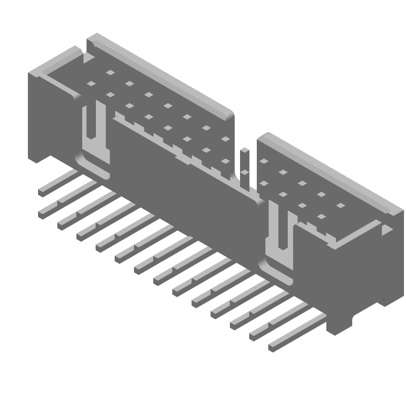 26 Pos RA Header, 1A, Gold, Through Hole, 2.54mm Pitch