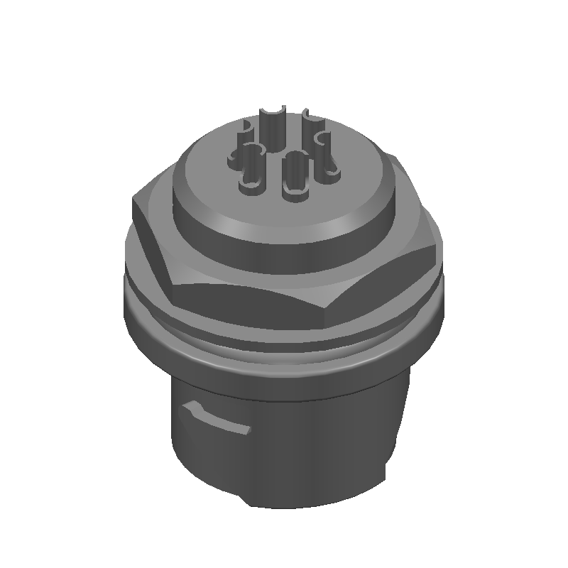 6 Pos Circular Connector, M, Solder, Straight, Zinc Alloy, IP67