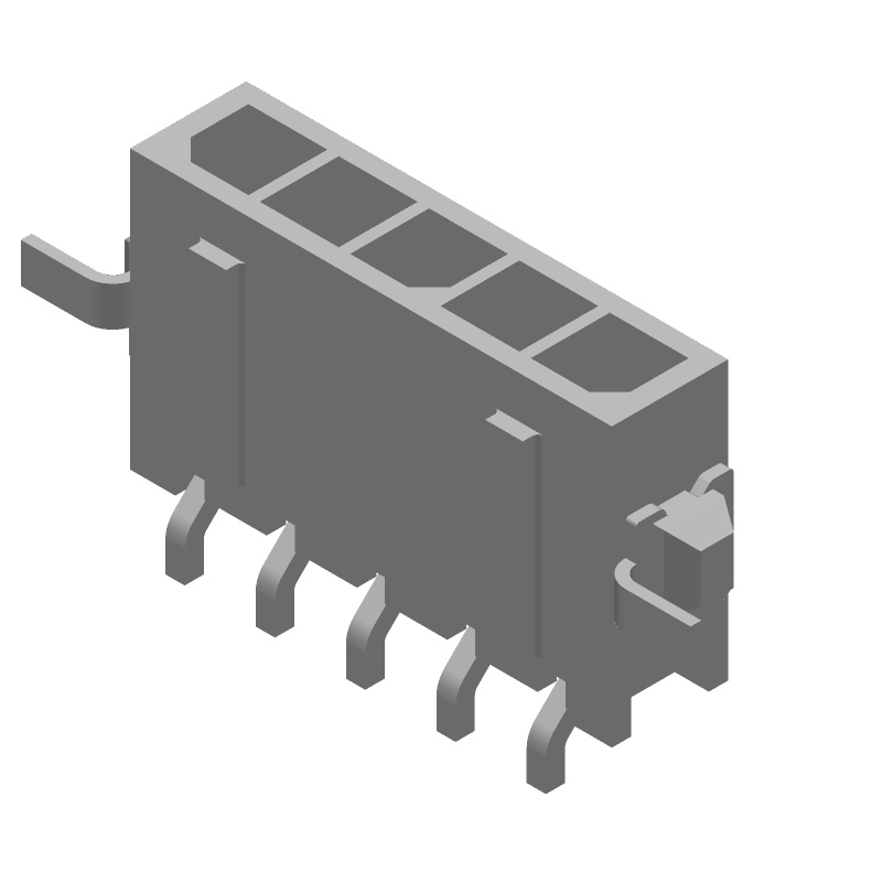 5A 250V 5 Pos 1 Row Male Pin Rectangular Connector, SMD