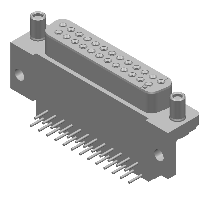 HD-20 D-Sub 25P Female RA Solder 250V
