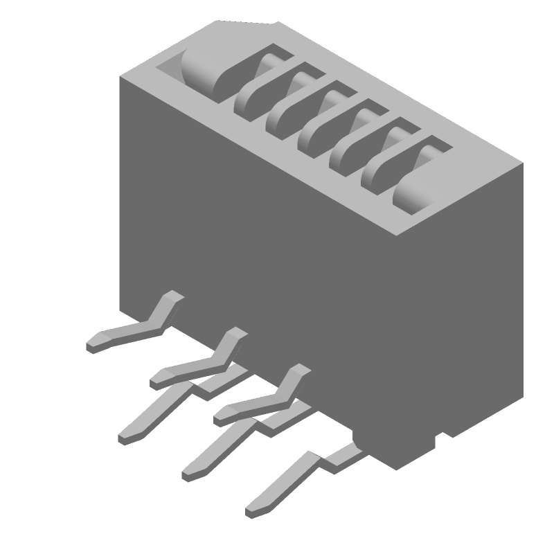 6 Pos Female RA Header, 1.25mm Pitch, 200V, 500mA