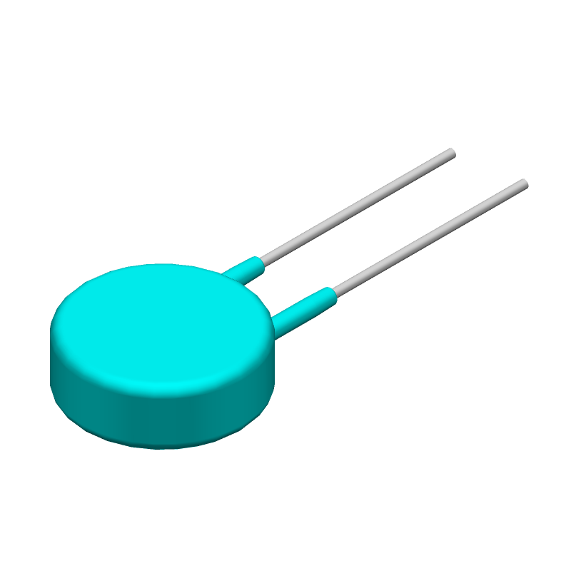 MOV14D561K footprint, schematic symbol and 3D model by Bourns