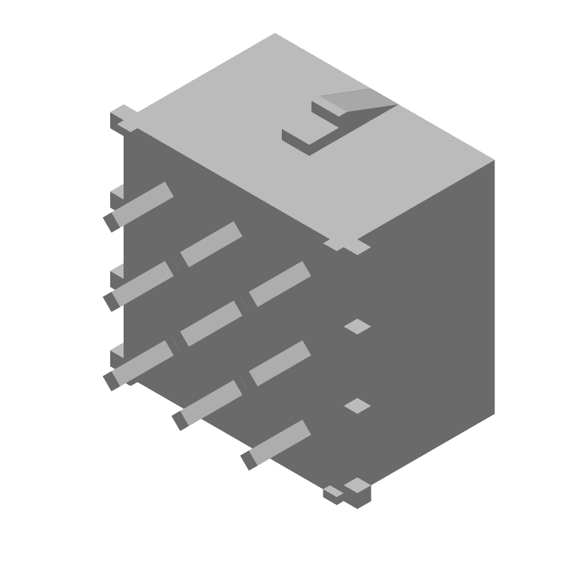 9 Pos 600V 20A Male Power Connector, Straight, Solder, Through Hole