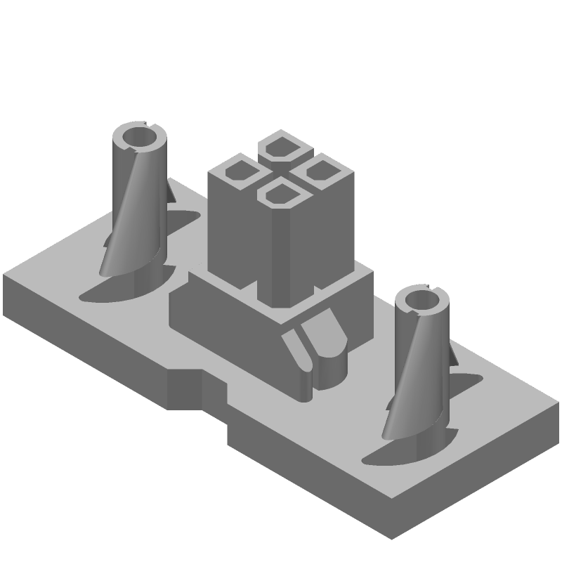 4 Pos Female Power Connector, 13A, 600V, Straight, Panel Mount