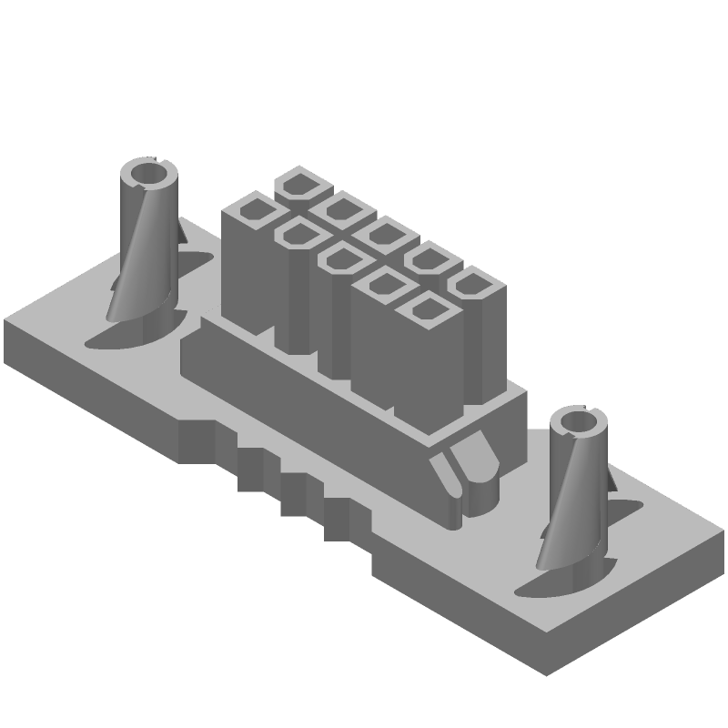 10 Pos Female Power Connector, 13A, 600V, Straight, Tin