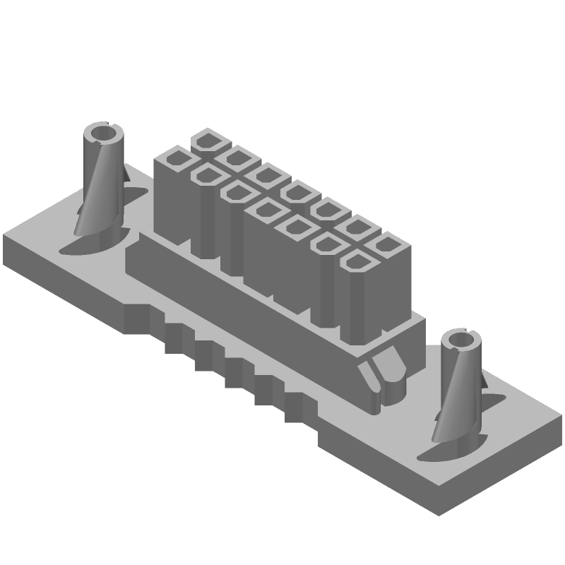 14 Pos Female Power Connector, 13A, 600V, Straight, Panel Mount