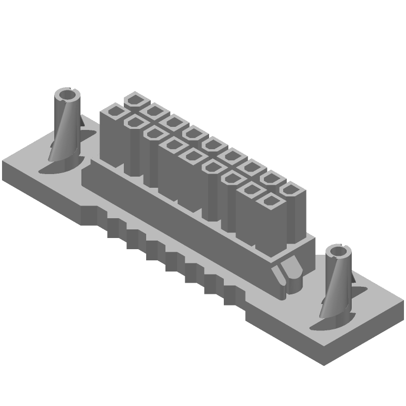 18 Pos Female Power Connector, 13A, 600V, Straight, Panel Mount
