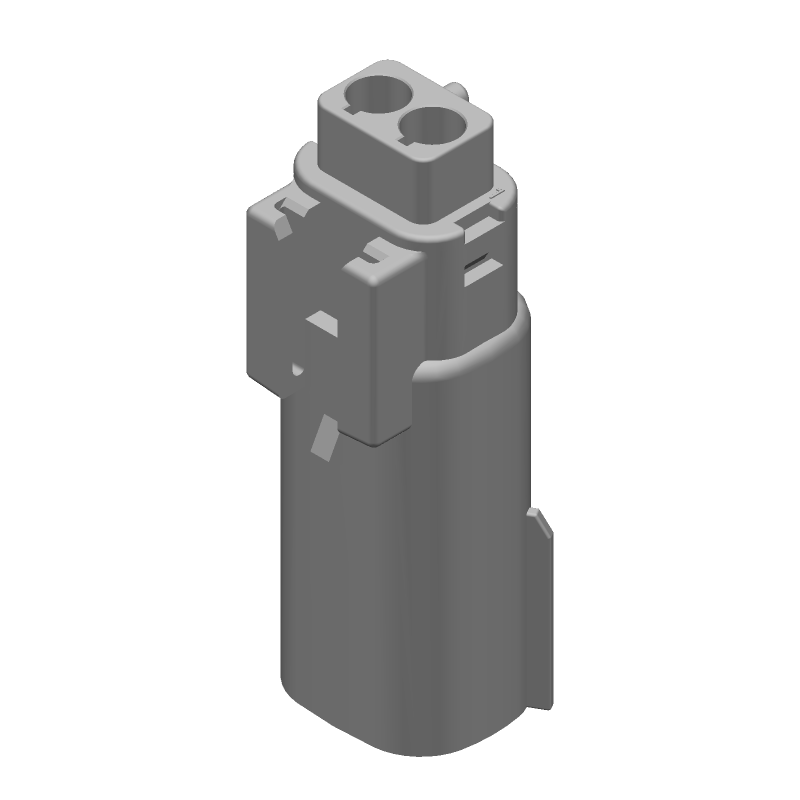 2 Pin Male Crimp Plug Connector, 18A, 600V, IP67, UL94 V-0
