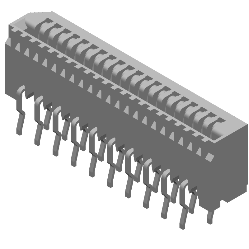 20 Pos Female Header, 1.25mm Pitch, Solder, 200V, 1A
