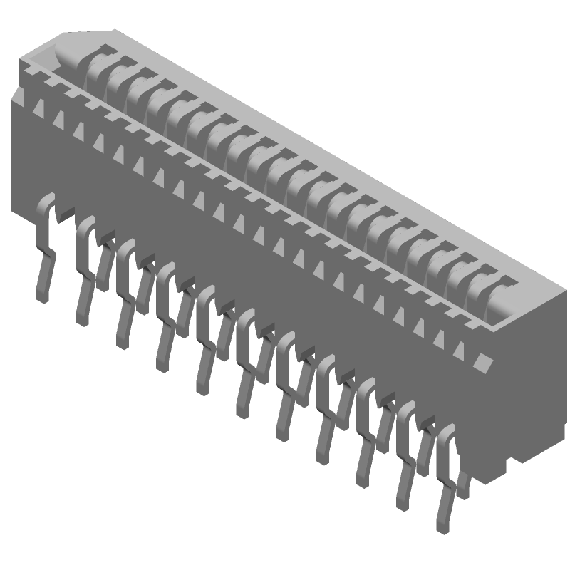 Card Edge Connector, 21 Contact(s), 1 Row(s), Female, Straight, 0.049 inch Pitch, Solder Terminal, Locking, Gray Insulator, LEAD FREE