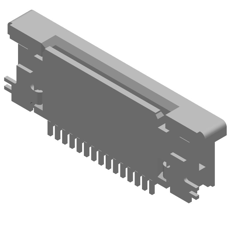 15 Pos RA Receptacle, 0.5mm Pitch, Gold Plated, SMT