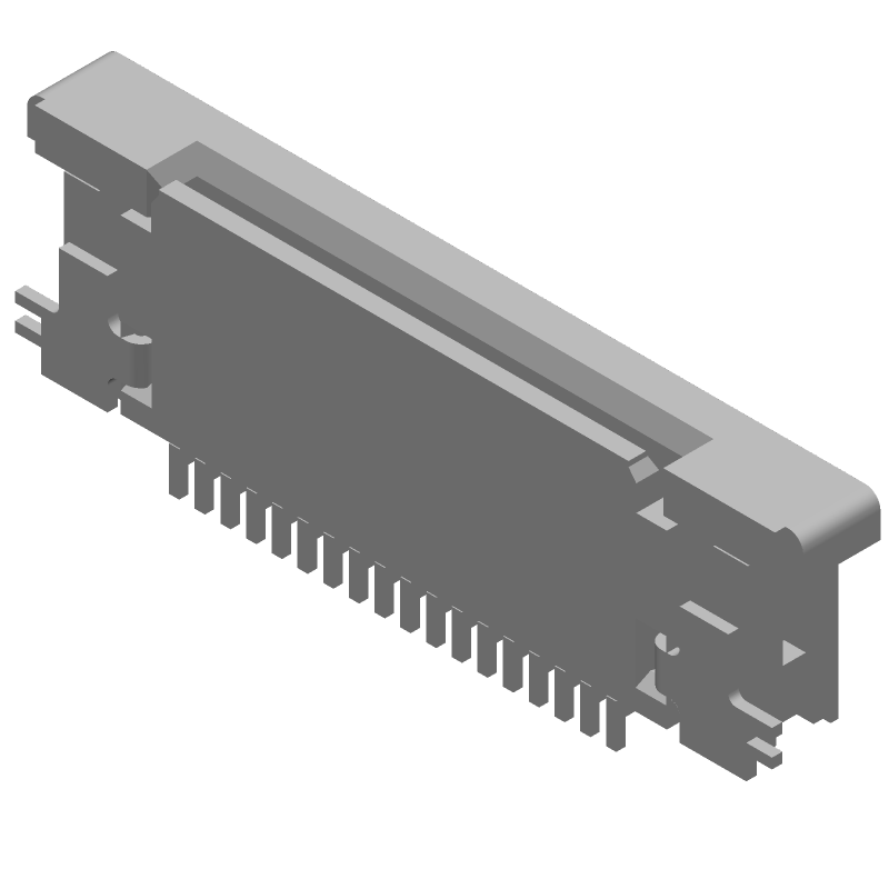 18 Pos Female RA Header, 0.5mm Pitch, Gold Plated Bronze